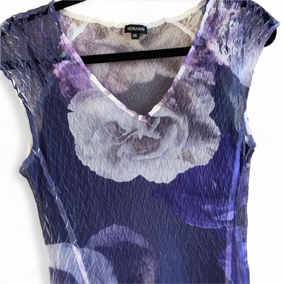 Komarov Blue and Purple Floral Dress! Size Medium! - Picture 3 of 8